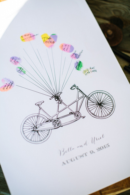 Bella and Uriels wedding guest book with fingerprint art