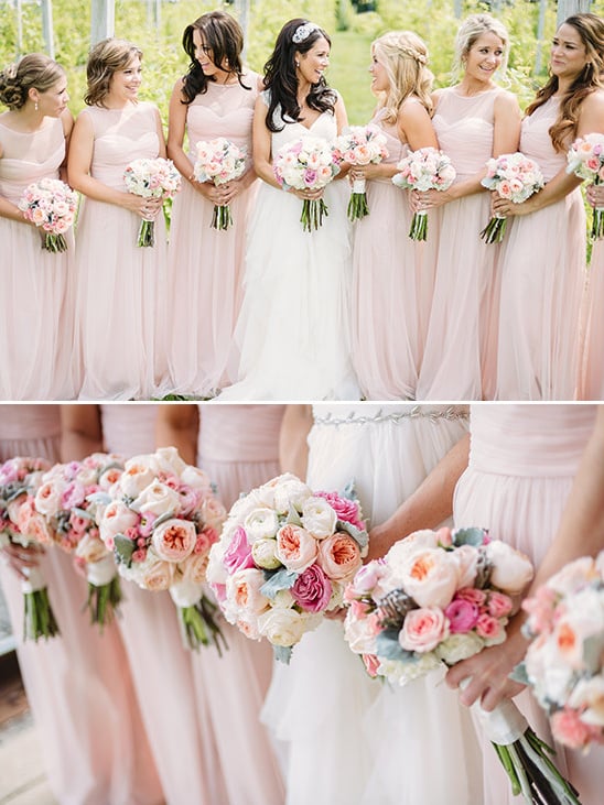 pastel pink bridesmaids @weddingchicks
