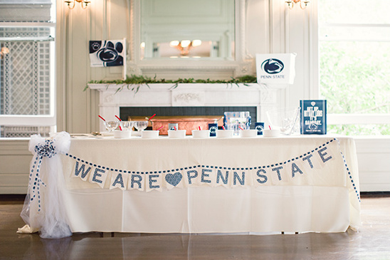Penn State themed party with We Are Penn State banner