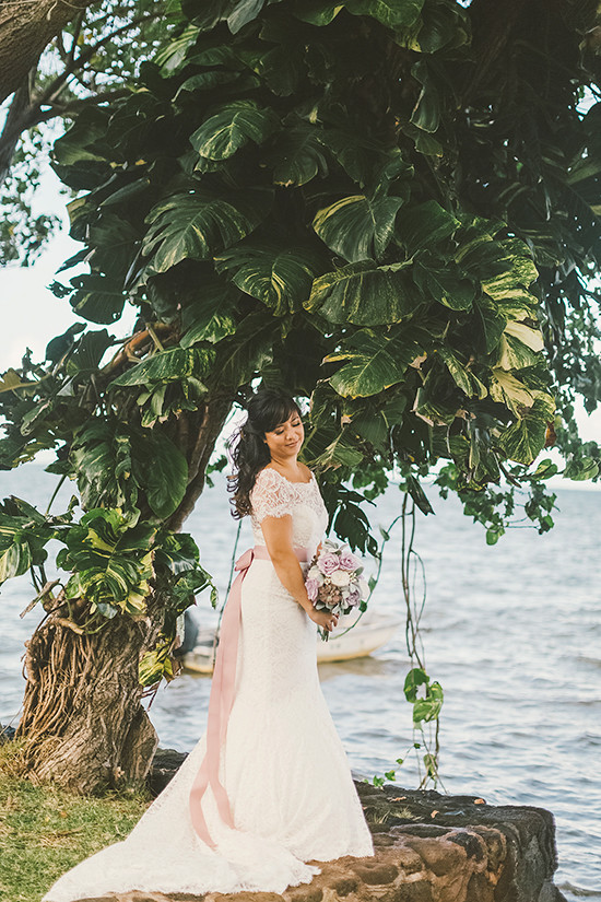 Purple and Lace Hawaiian Wedding