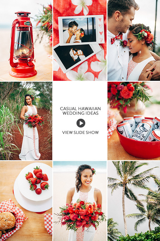 casual hawaiian wedding ideas slideshow @weddingchicks