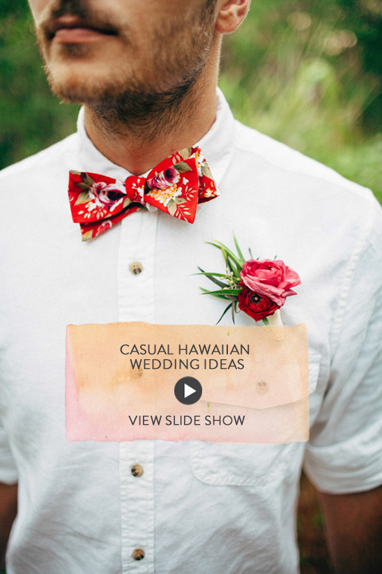 Red and Green Casual Hawaiian Wedding Ideas