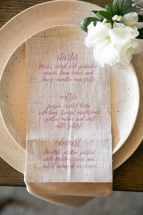 burlap wedding menu @weddinghicks