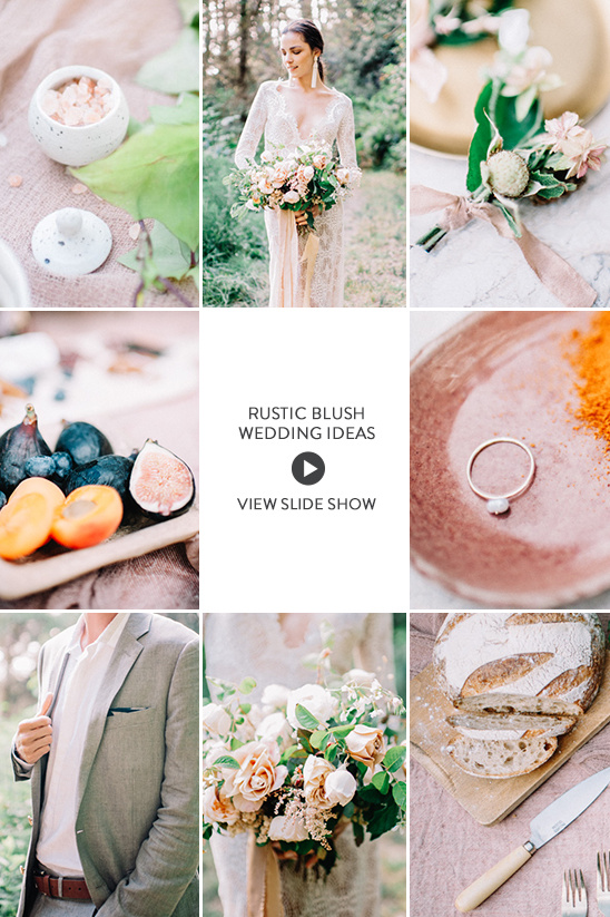 Rustic blush wedding idea collage slideshow preview