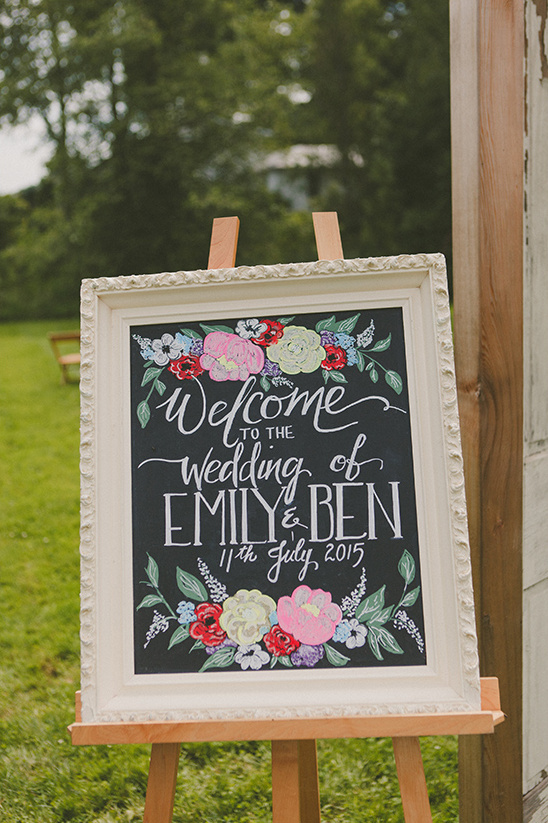 Wedding welcome sign for Emily and Ben July 11 2015