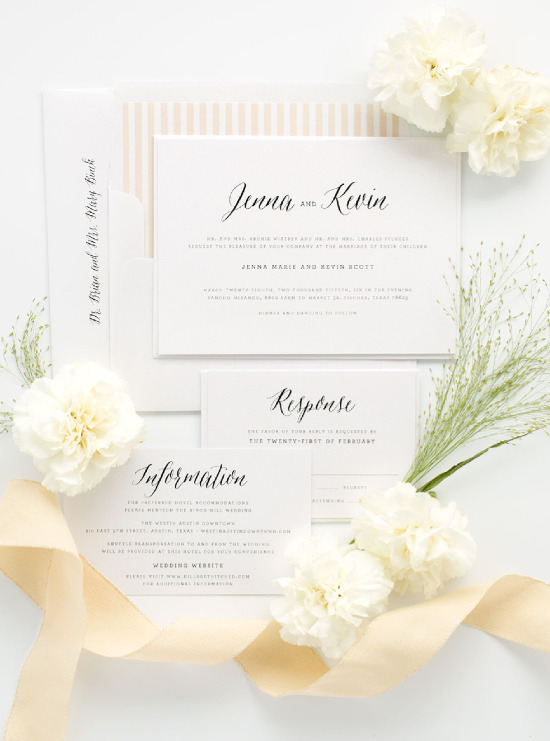 Classic and timeless wedding invitations from Shine Wedding Invitations. @weddingchicks