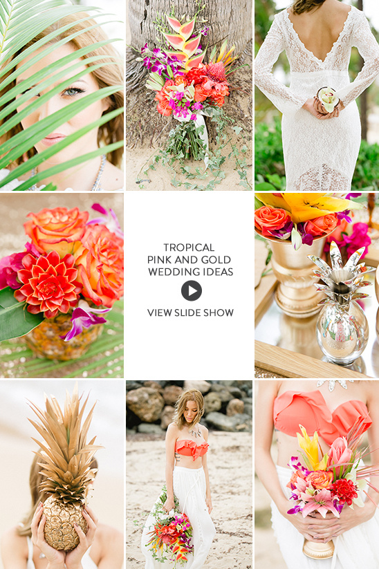 tropical pink and gold wedding ideas @weddingchicks