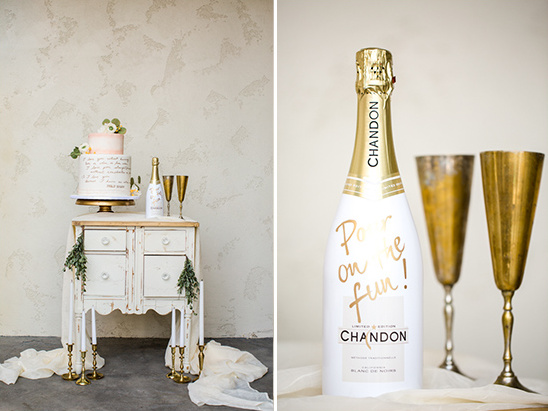 cake and champagne table @weddingchicks