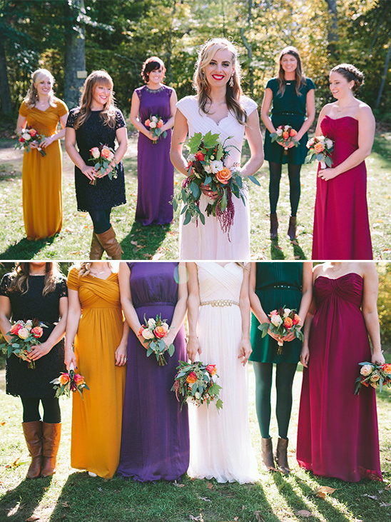 assorted fall bridesmaids @weddingchicks