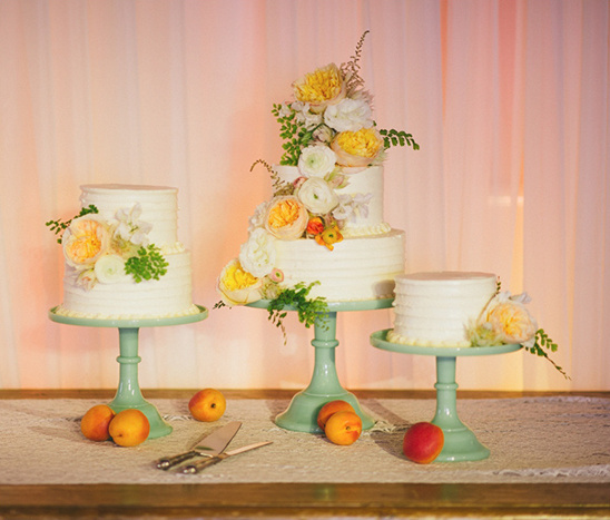 three wedding cakes @weddingchicks