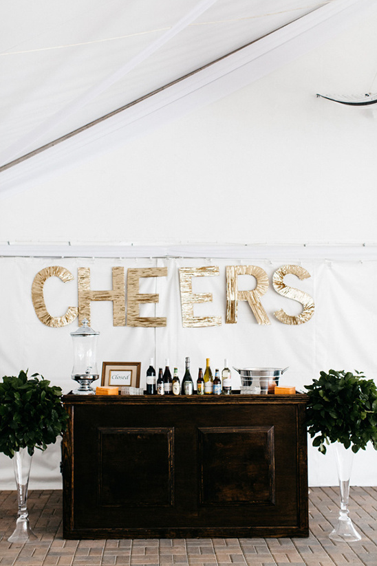 cheers wedding bar sign @weddingchicks