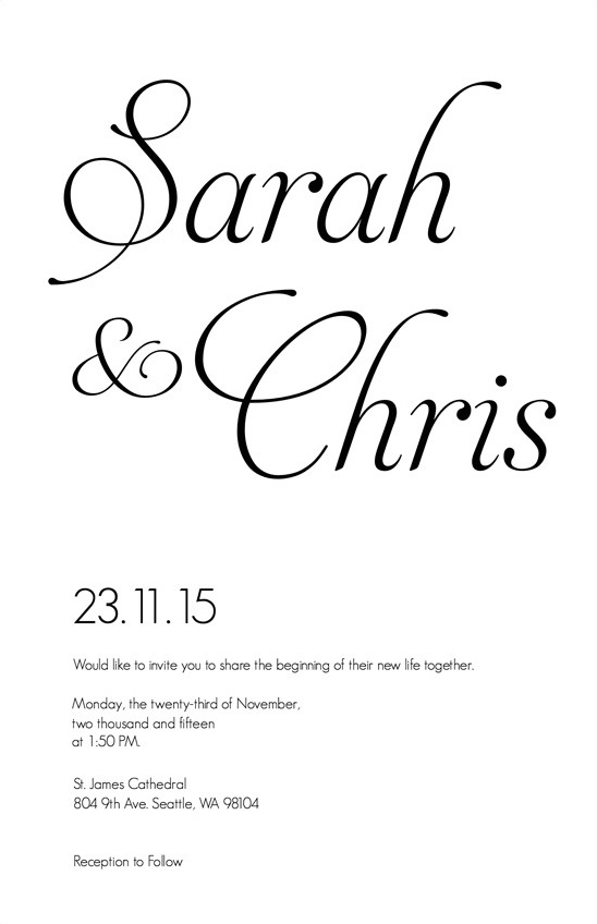 fancy font invitation @weddingchicks