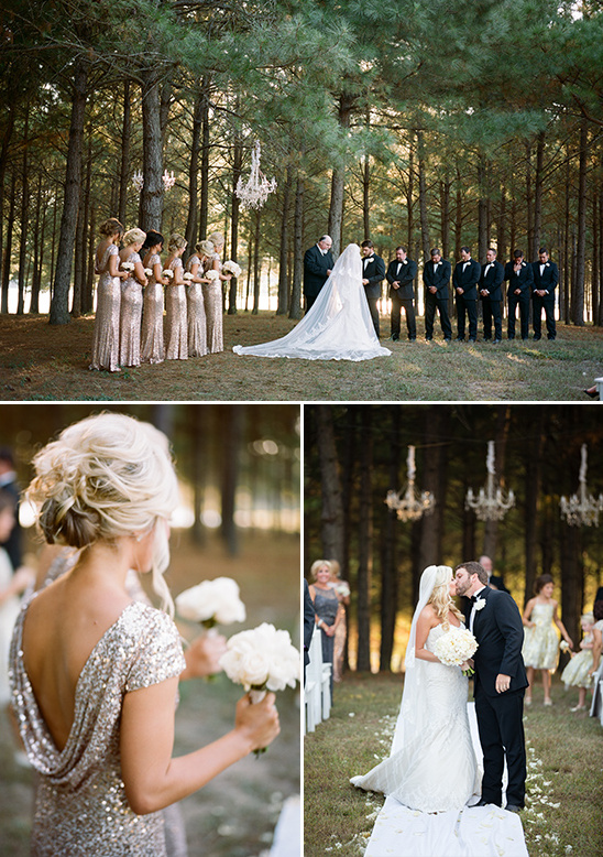 gold and white wedding ceremony details @weddingchicks