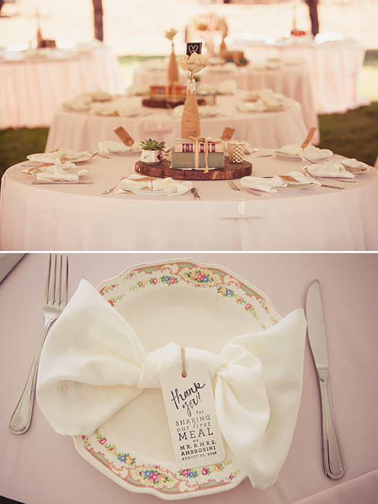 Elegant wedding reception table setting with floral details