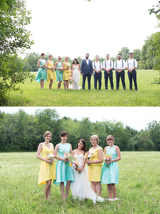 mint and yellow bridesmaids @weddingchicks