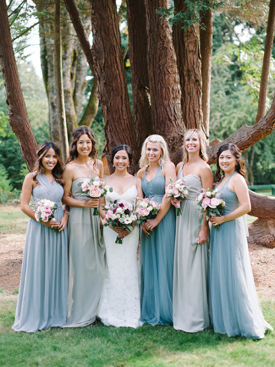 blue jenny yoo bridesmaid dresses @weddingchicks