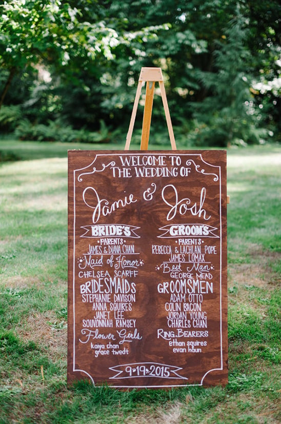 wooden wedding program sign @weddingchicks