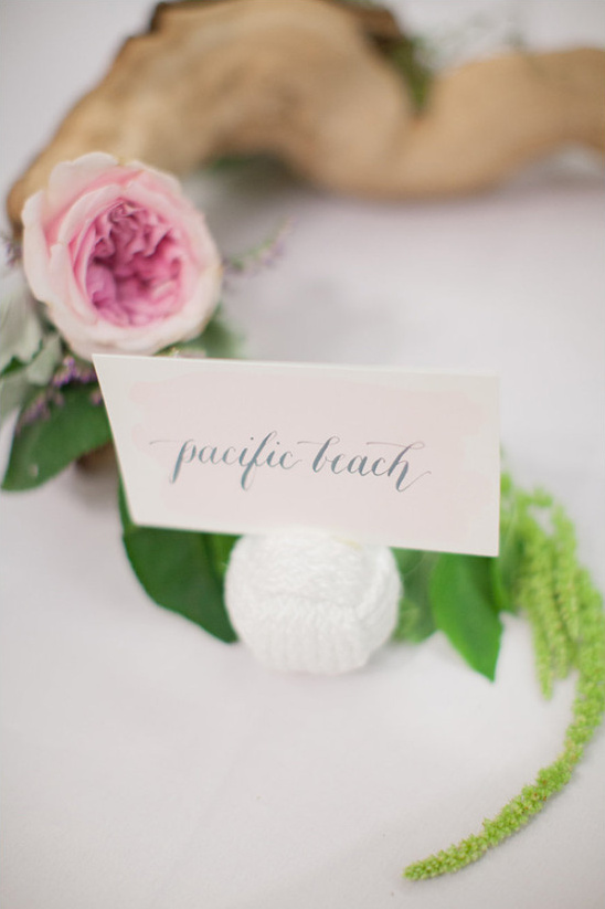 Elegant place setting pink rose Pacific Beach card