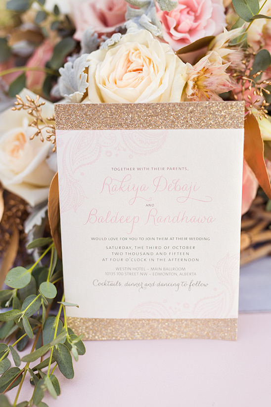 gold and pink wedding invites @weddingchicks
