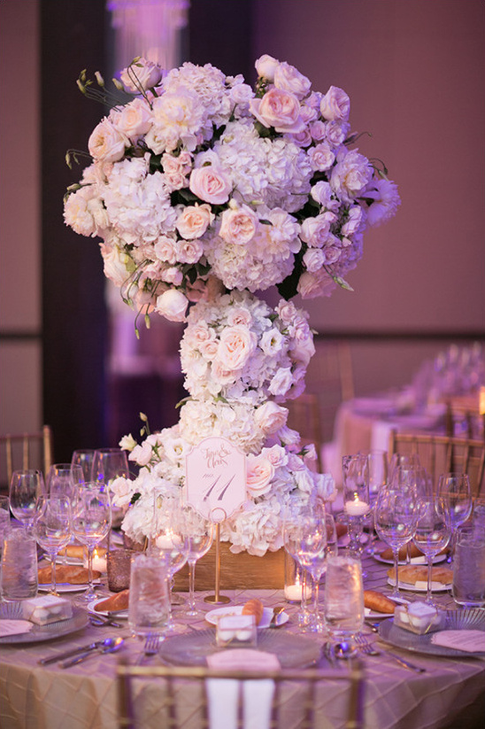 tall floral wedding centerpiece @weddingchicks