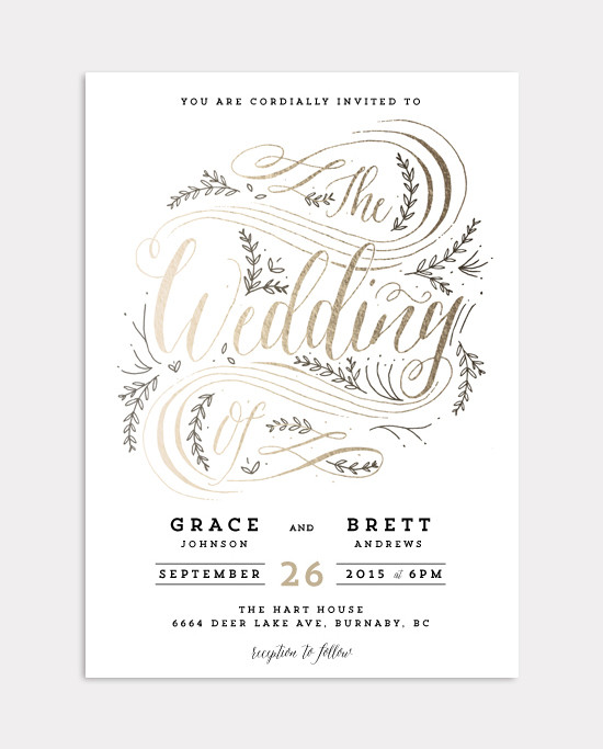 gold foil wedding invite @weddingchicks