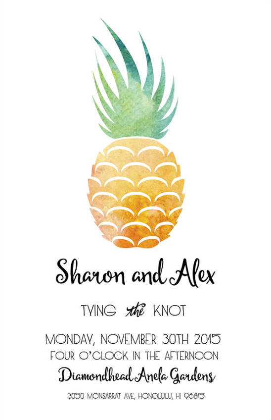 Invitation pineapple @weddingchicks