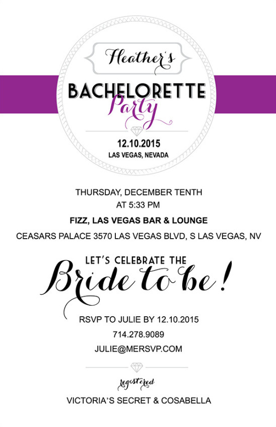 bachelorette invite @weddingchicks