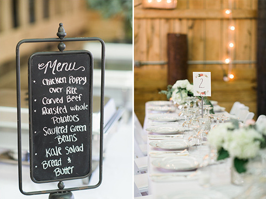 menu and table number @weddingchicks