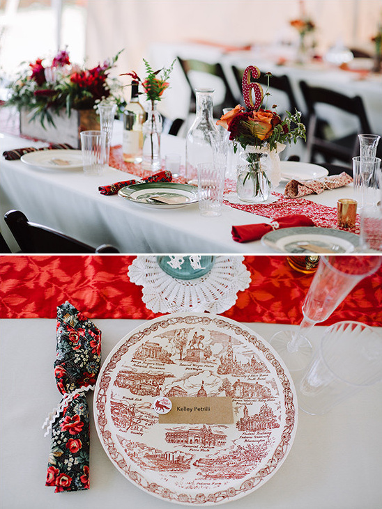 red and white table decor @weddingchicks