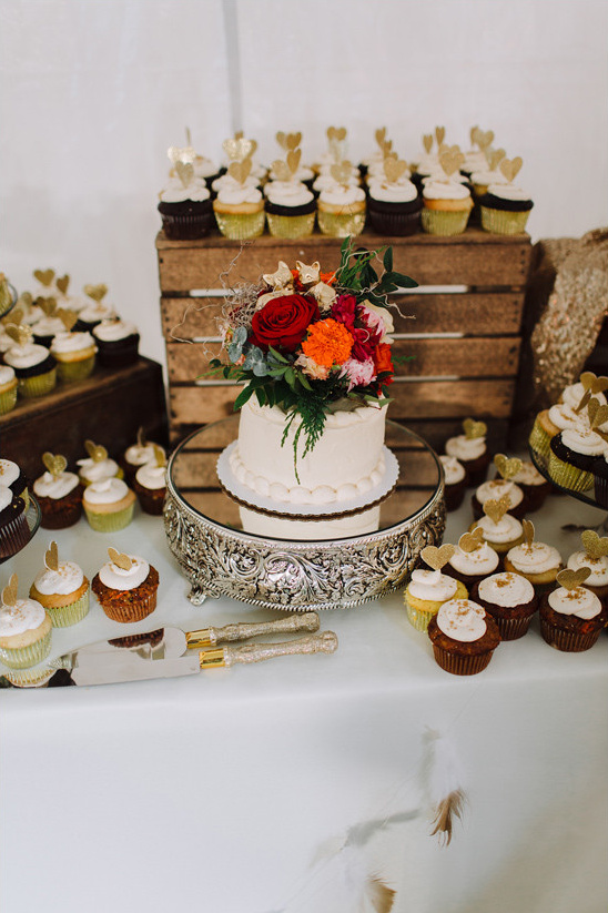 wedding cake and cupcakes @weddingchick
