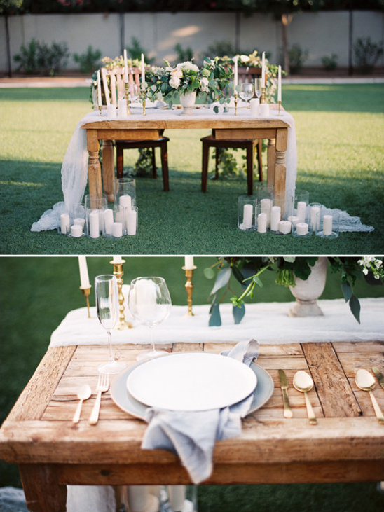 darling white sweetheart table idea @weddingchicks