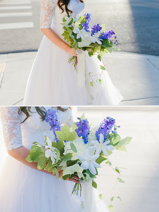 Simple Blue and White Bouquet Recipe @weddingchicks