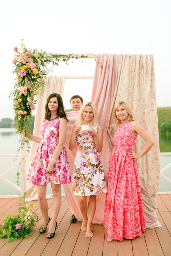 yellow-and-pink-lakeside-wedding