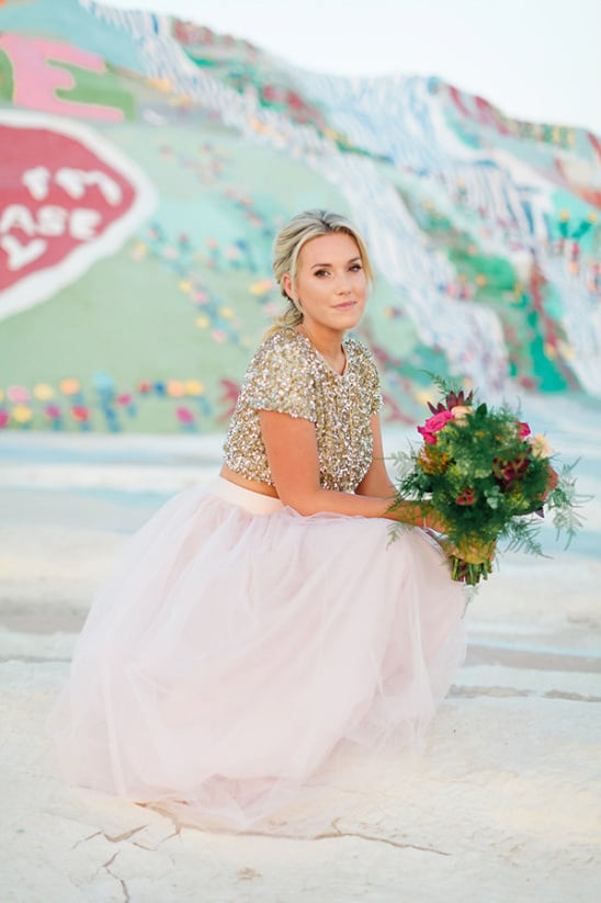 tulle skirt and glitter top @weddingchicks