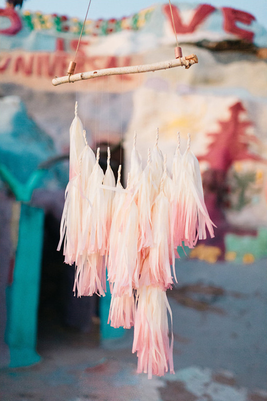 pink ombre tassle banner @weddingchicks