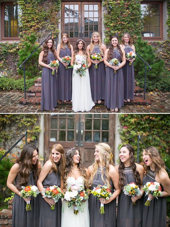 bridesmaids in gray @weddingchicks
