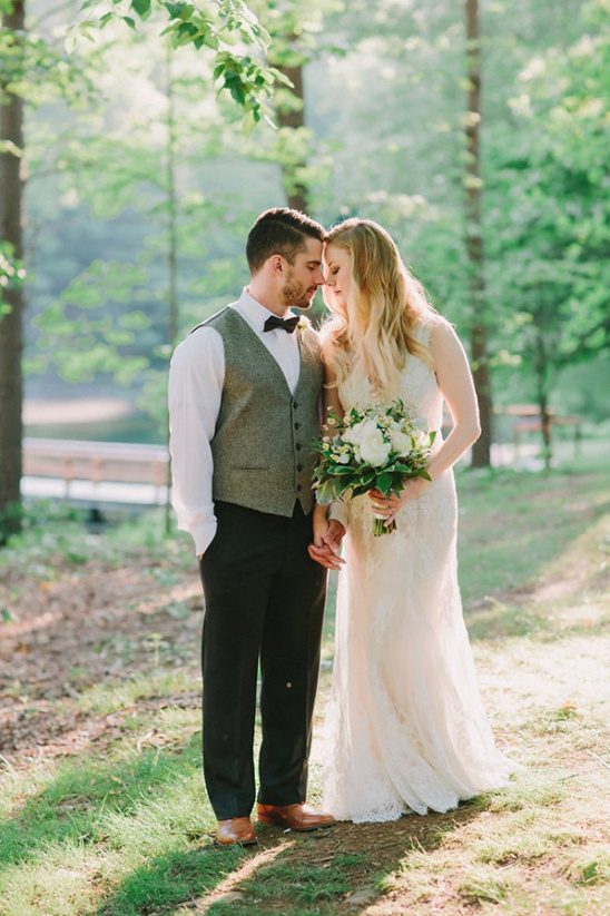 Laid-back Purple and White Wedding