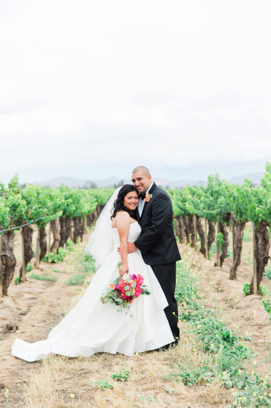 Pops of Pink Vineyard Wedding