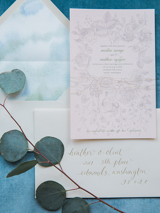 botanical wedding invite @weddingchicks