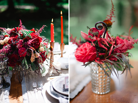 red floral centerpieces @weddingchicks