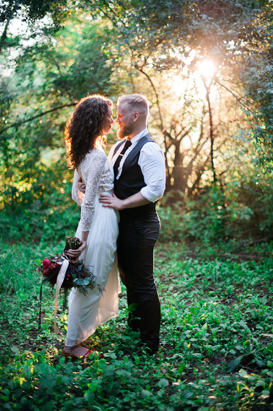 Scandinavian Red And Black Rustic Wedding