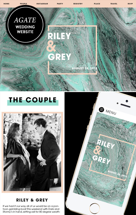unique wedding websites from Riley &Grey
