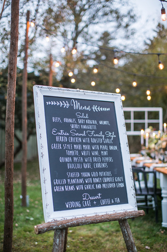 wedding menu @weddingchicks