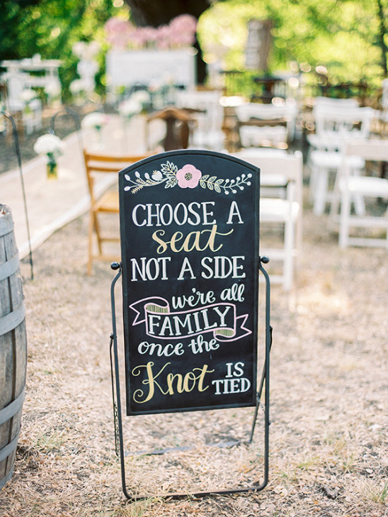 Wedding sign Choose a seat not a side were all family