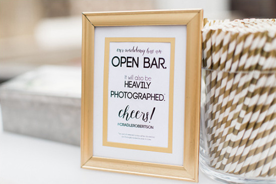 open wedding bar sign idea @weddingchicks