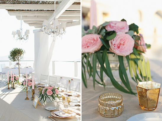 pink and gold wedding reception @weddingchicks