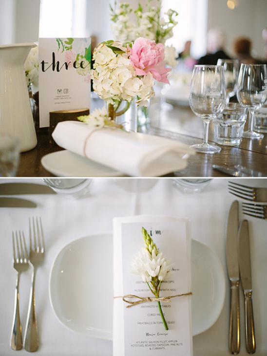 Elegant wedding table setting with floral decorations