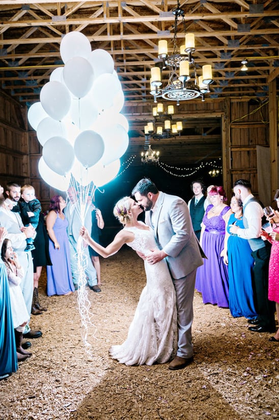 glowing balloons wedding exit @weddingchicks