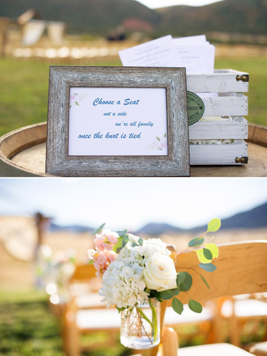 Wedding seating sign: Choose a seat, not a side; we