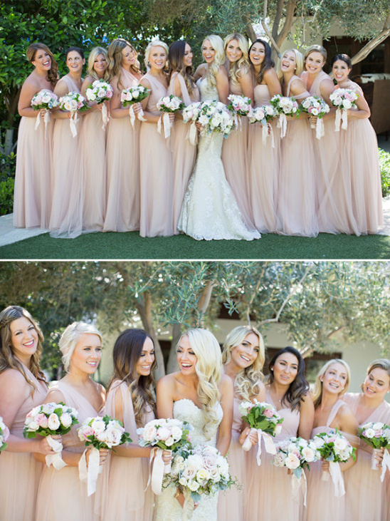 bridesmaids in blush @weddingchicks